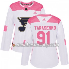 St. Louis Blues Vladimir Tarasenko 91 Adidas 2017-2018 Weiß Pink Fashion Trikot Authentic - Dame